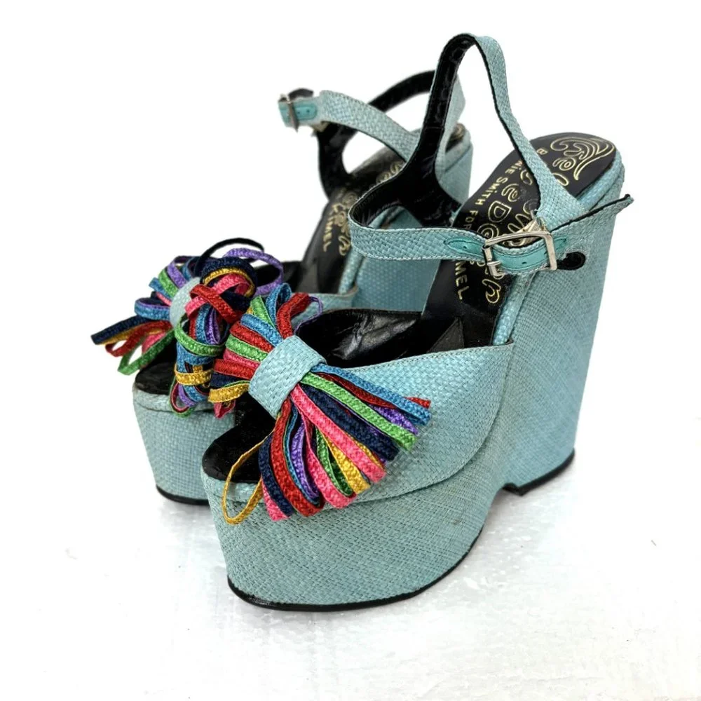 The Wonder Wedge Bonnie Smith for Kimel Platform Heels Vintage 1970s